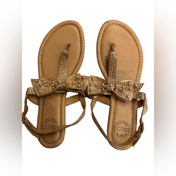 MOJO MOXY by Dolce women’s cute pink sparkly sandals with bow accent size 7.5 - Picture 2 of 7